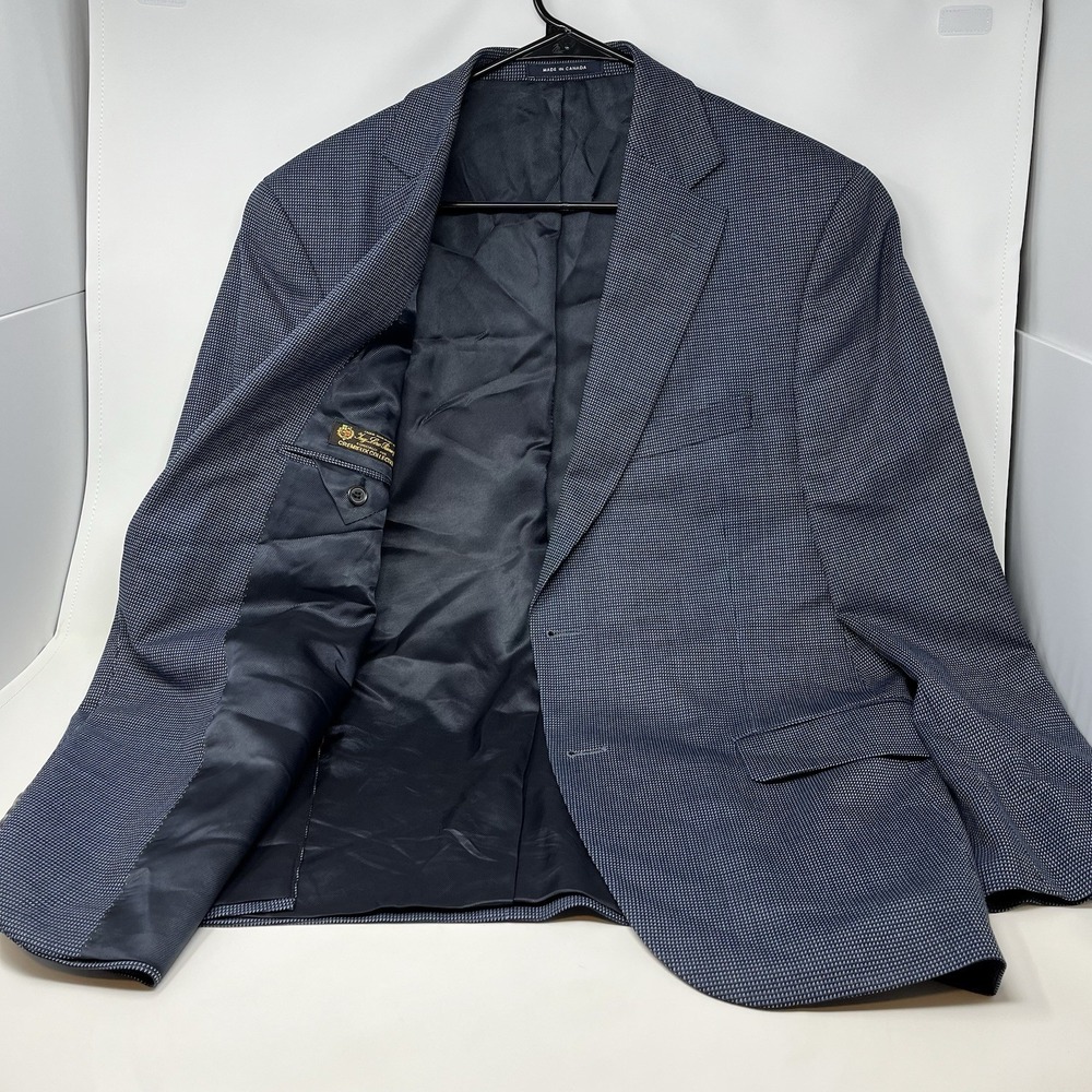 Cremieux Loro Piana Wool Blazer Mens 40S Navy Blue Birdseye Sport Coat Canada EU